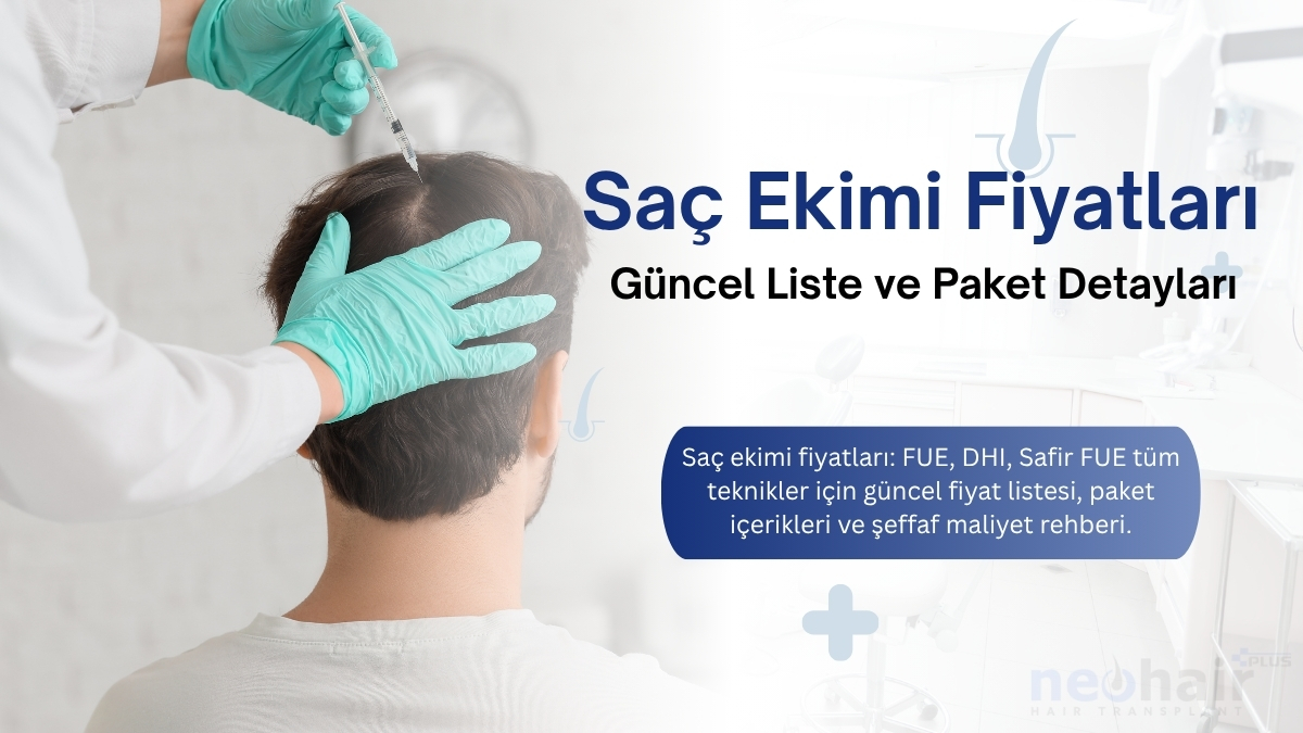 2026 saç ekimi fiyatları: FUE, DHI, Safir FUE tüm teknikler için güncel fiyat listesi, paket içerikleri ve şeffaf maliyet rehberi.