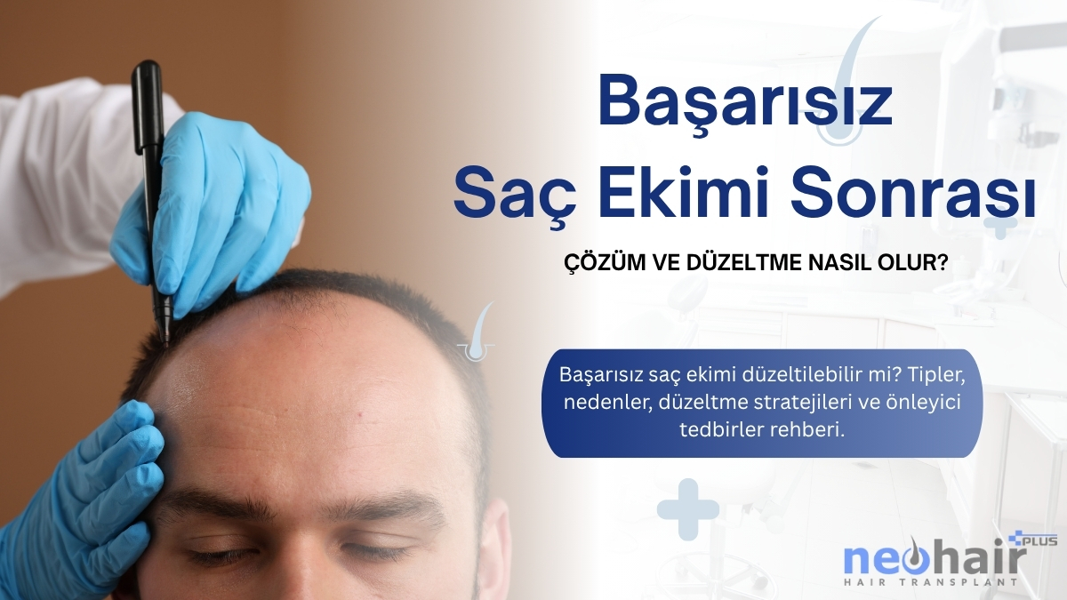 Başarısız saç ekimi düzeltilebilir mi? Tipler, nedenler, düzeltme stratejileri ve önleyici tedbirler rehberi.