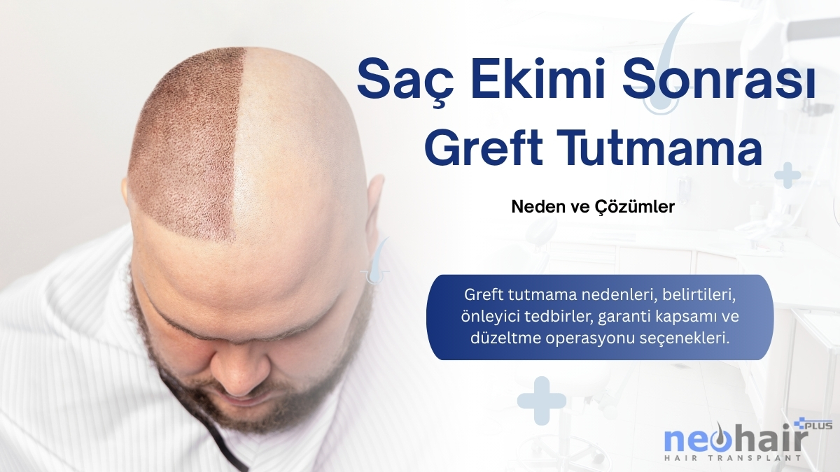 Greft tutmama nedenleri, belirtileri, önleyici tedbirler, garanti kapsamı ve düzeltme operasyonu seçenekleri.