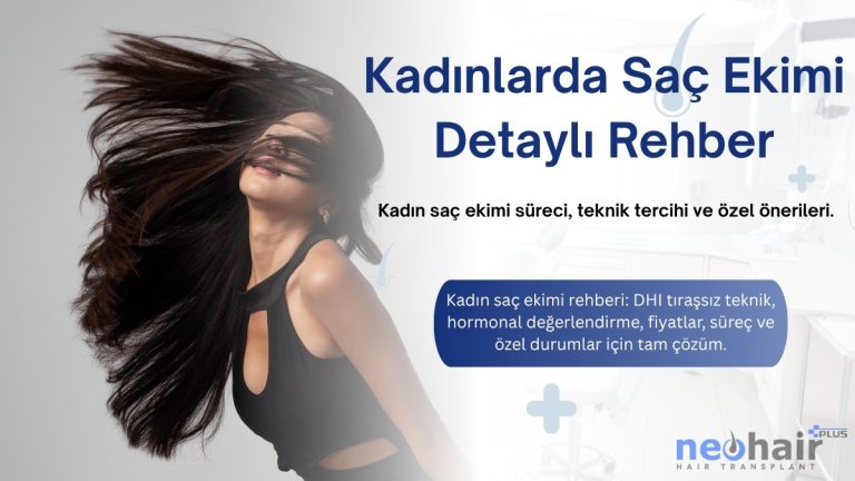 Kadın saç ekimi rehberi: DHI tıraşsız teknik, hormonal değerlendirme, fiyatlar, süreç ve özel durumlar için tam çözüm.